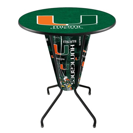 Holland Bar Stool Co Lighted 42" Black Miami (FL) Pub Table L218B42Mia-FL36RMia-FL